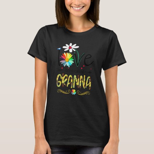 Liefde: Granna Butterfly Flower Mothers T-shirt (Voorkant)