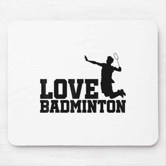 Liefde Graphic Badminton Speler Shuttle Speler Spo Muismat (Voorkant)