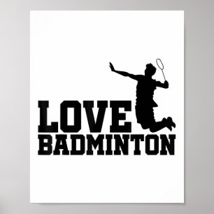 Liefde Graphic Badminton Speler Shuttle Speler Spo Poster