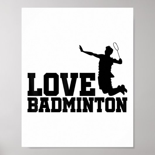 Liefde Graphic Badminton Speler Shuttle Speler Spo Poster (Voorkant)