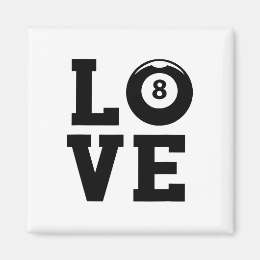 Liefde Graphic Pool Billard Snooker Billard Cue 8- Magneet (Voorkant)