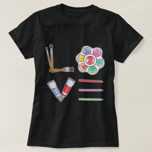 Liefde Grappige Kunstenaar Schilder Tekening T-shirt (Design voorkant)
