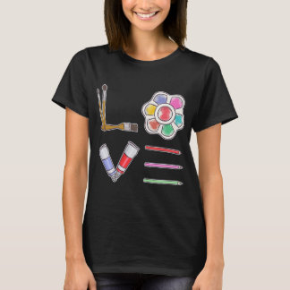 Liefde Grappige Kunstenaar Schilder Tekening T-shirt