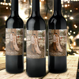 Liefde gras bessen schets herfst bruiloft wijn etiket