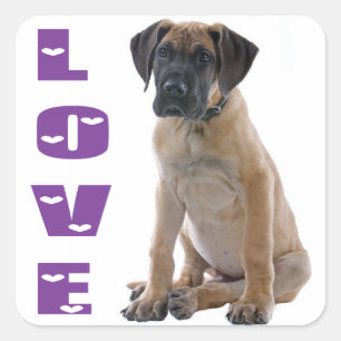 Liefde Great Dane Puppy Hond Sticker / Zegel
