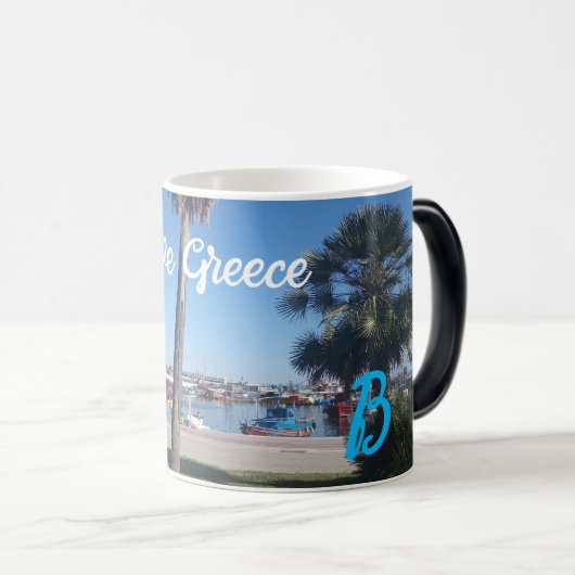 Liefde Griekenland Monogram  Magische Mok (Voorkant rechts)