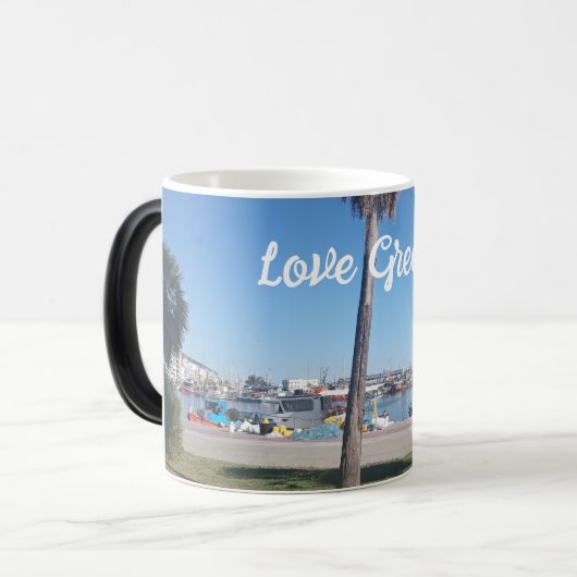 Liefde Griekenland Monogram  Magische Mok (Voorkant links)