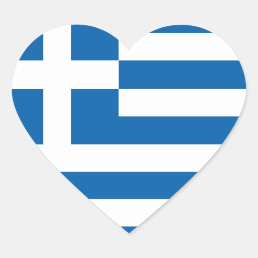 Liefde Griekenland Vlag, Grieks Hart Kunstwerk Sti Sticker (Voorkant)