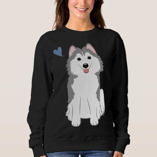 Liefde Grijs Pomsky Pommeranian Husky Trui (Voorkant)