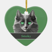 Liefde grijze katten - Mooie nebelung - Jouw tekst Keramisch Ornament (Voorkant)