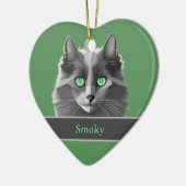 Liefde grijze katten - Mooie nebelung - Jouw tekst Keramisch Ornament (Links)