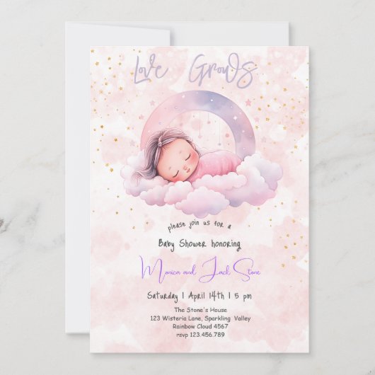 Liefde groeit, baby shower kaart (Voorkant)