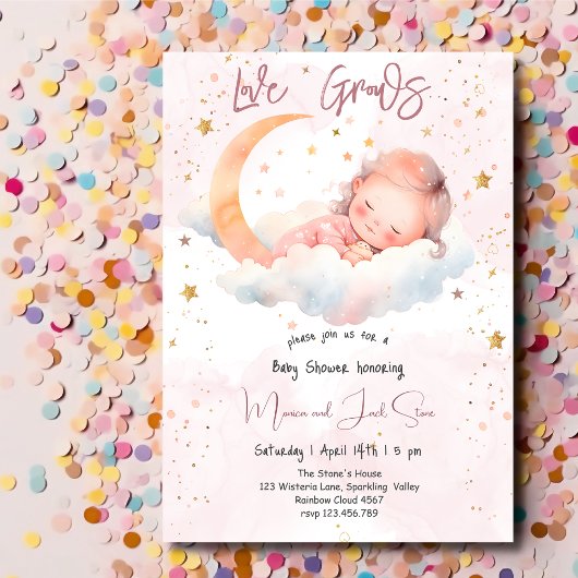 Liefde groeit, baby shower kaart