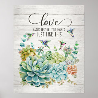 Liefde groeit beste kolibrie poster