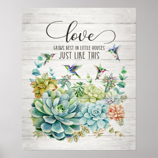 Liefde groeit beste kolibrie poster (Voorkant)