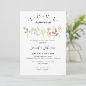 Liefde groeit Elegant Bloemen Baby shower Kaart (Staand voorkant)