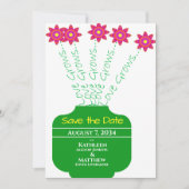 "Liefde groeit" Helderbloemige bruiloft bespaart d Save The Date (Voorkant)