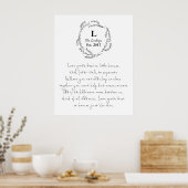 Liefde groeit het best in kleine huisjes, aangepas poster (Keuken)