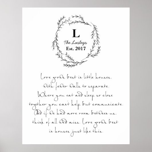 Liefde groeit het best in kleine huisjes, aangepas poster (Voorkant)