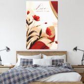 Liefde groeit hier botanische canvasprint canvas afdruk (Insitu (Slaapkamer))