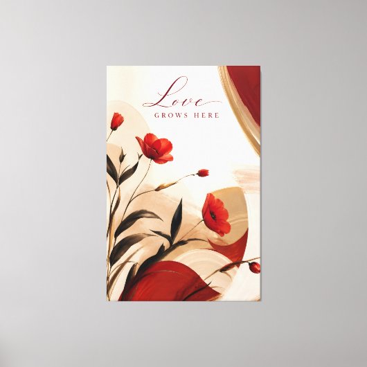 Liefde groeit hier botanische canvasprint canvas afdruk (Voorkant)