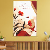 Liefde groeit hier botanische canvasprint canvas afdruk (Insitu (Woonkamer))