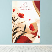 Liefde groeit hier botanische canvasprint canvas afdruk (Insitu (Houten vloer))