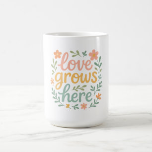 Liefde Groeit Hier Cottagecore Typografie Kunst Koffiemok