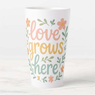 Liefde Groeit Hier Cottagecore Typografie Kunst Latte Mok