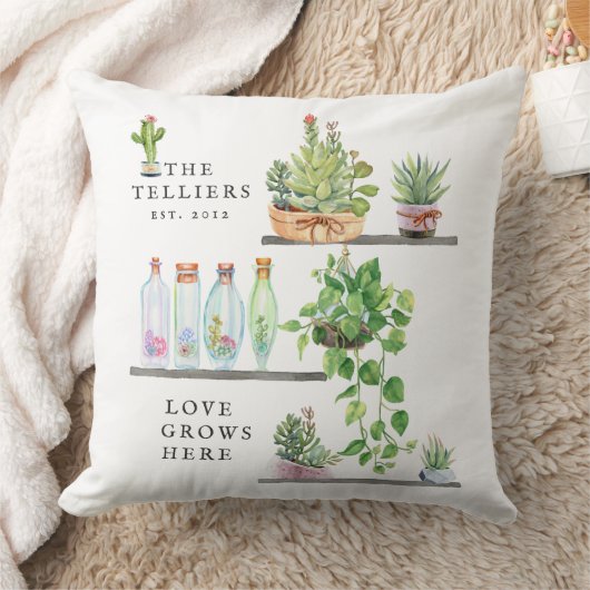 Liefde groeit hier | Familienaam Keepomwille Kussen (Deken)