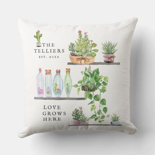 Liefde groeit hier | Familienaam Keepomwille Kussen (Achterkant)