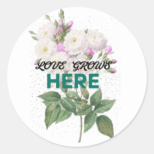 Liefde groeit hier Florl sticker (Voorkant)