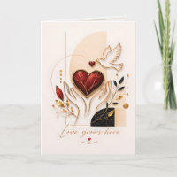 Liefde Groeit Hier – Gouden Duif & Hart Luxe Kunst