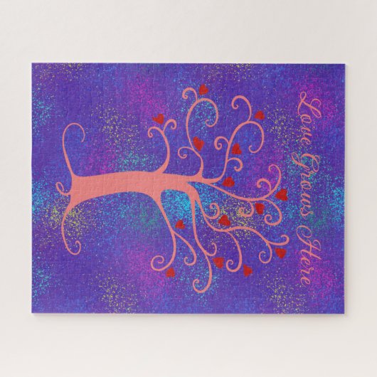 Liefde groeit hier hartboom legpuzzel (Horizontaal)