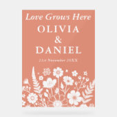 Liefde groeit hier | Herfst Tuin bruiloft welkom Acryl Bord (Voorkant)