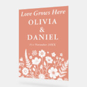 Liefde groeit hier | Herfst Tuin bruiloft welkom Acryl Bord (Hoek)