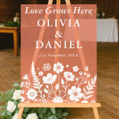 Liefde groeit hier | Herfst Tuin bruiloft welkom Acryl Bord