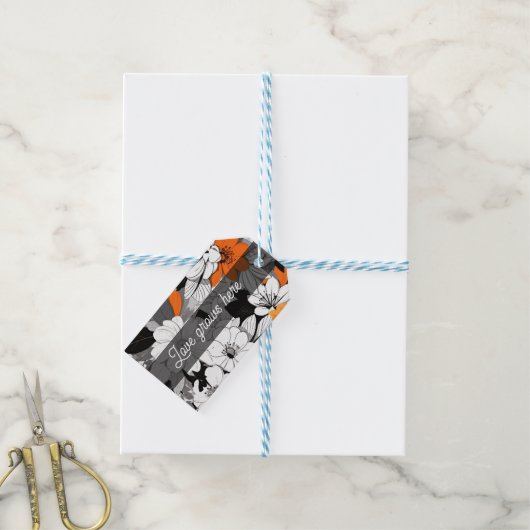 Liefde groeit hier modern bloemig cadeaulabel (Met Touw)