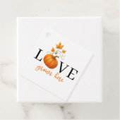 Liefde groeit hier | Pompoenlettering herfst Bedankjes Labels (In situ)