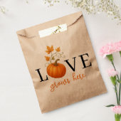 Liefde groeit hier | Pompoenlettering herfst Bedankzakje (Gezegeld)