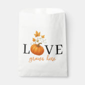 Liefde groeit hier | Pompoenlettering herfst Bedankzakje (Voorkant)