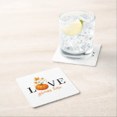 Liefde groeit hier | Pompoenlettering herfst Kartonnen Onderzetters (Insitu)