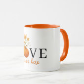 Liefde groeit hier | Pompoenlettering herfst Mok (Voorkant rechts)