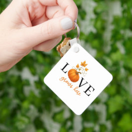 Liefde groeit hier | Pompoenlettering herfst Sleutelhanger