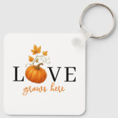 Liefde groeit hier | Pompoenlettering herfst Sleutelhanger (Achterkant)