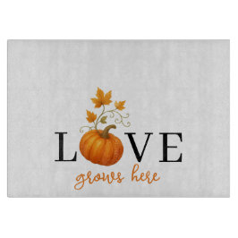 Liefde groeit hier | Pompoenlettering herfst Snijplank