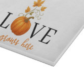 Liefde groeit hier | Pompoenlettering herfst Snijplank (Hoek)