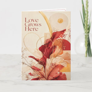 Liefde Groeit Hier Romantische Bloemen Wenskaart Kaart