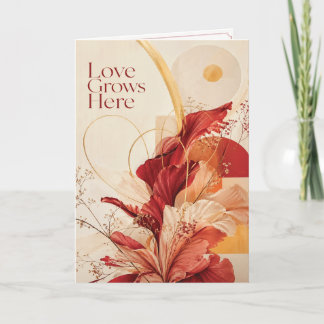 Liefde Groeit Hier Romantische Bloemen Wenskaart Kaart
