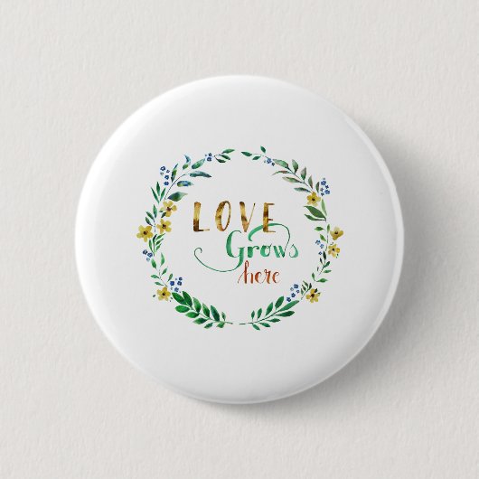 Liefde-groeit-hier Ronde Button 5,7 Cm (Voorkant)